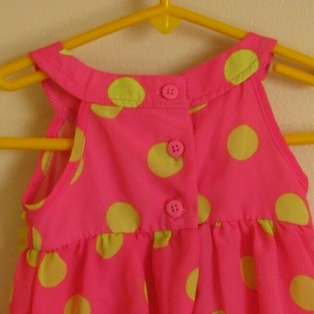 Good Lad Pink lime Polka Dot Baby dress 9 Months - Picture 5 of 6